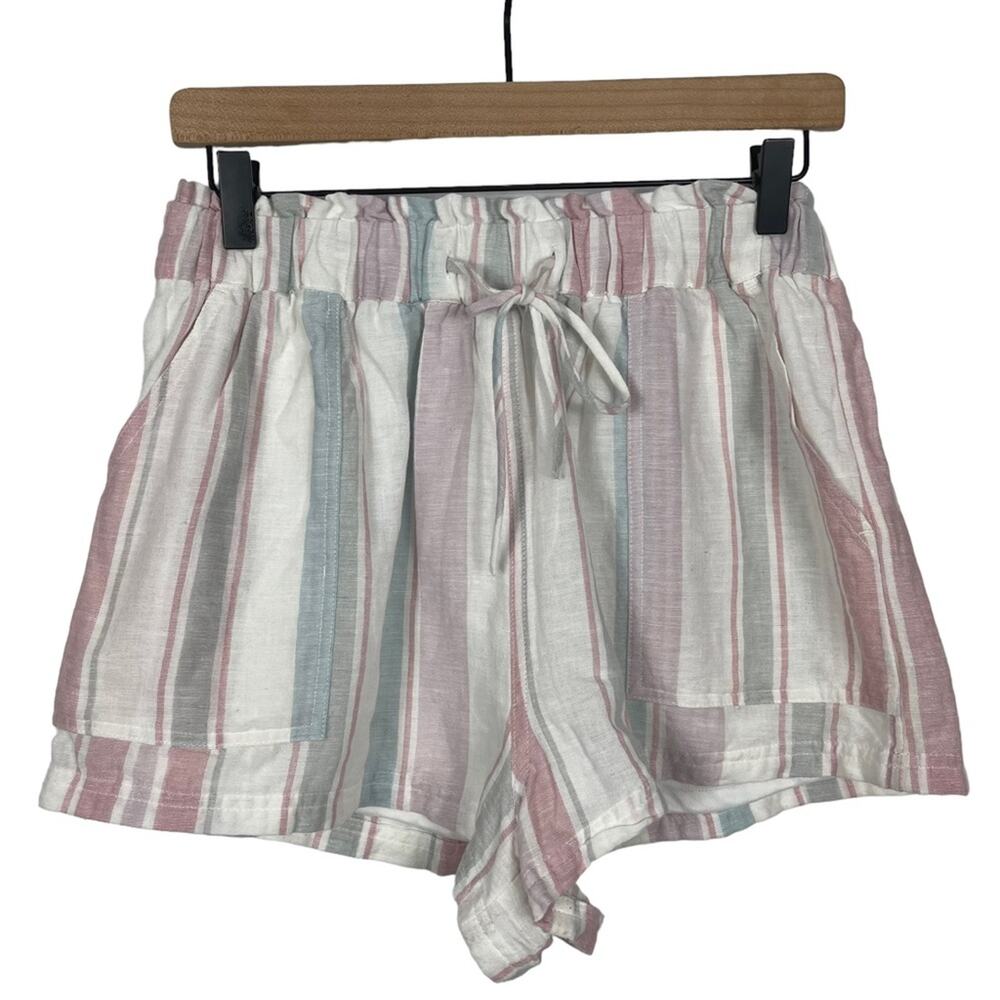 American Eagle Shorts Linen Blend High Rise Striped Size Medium